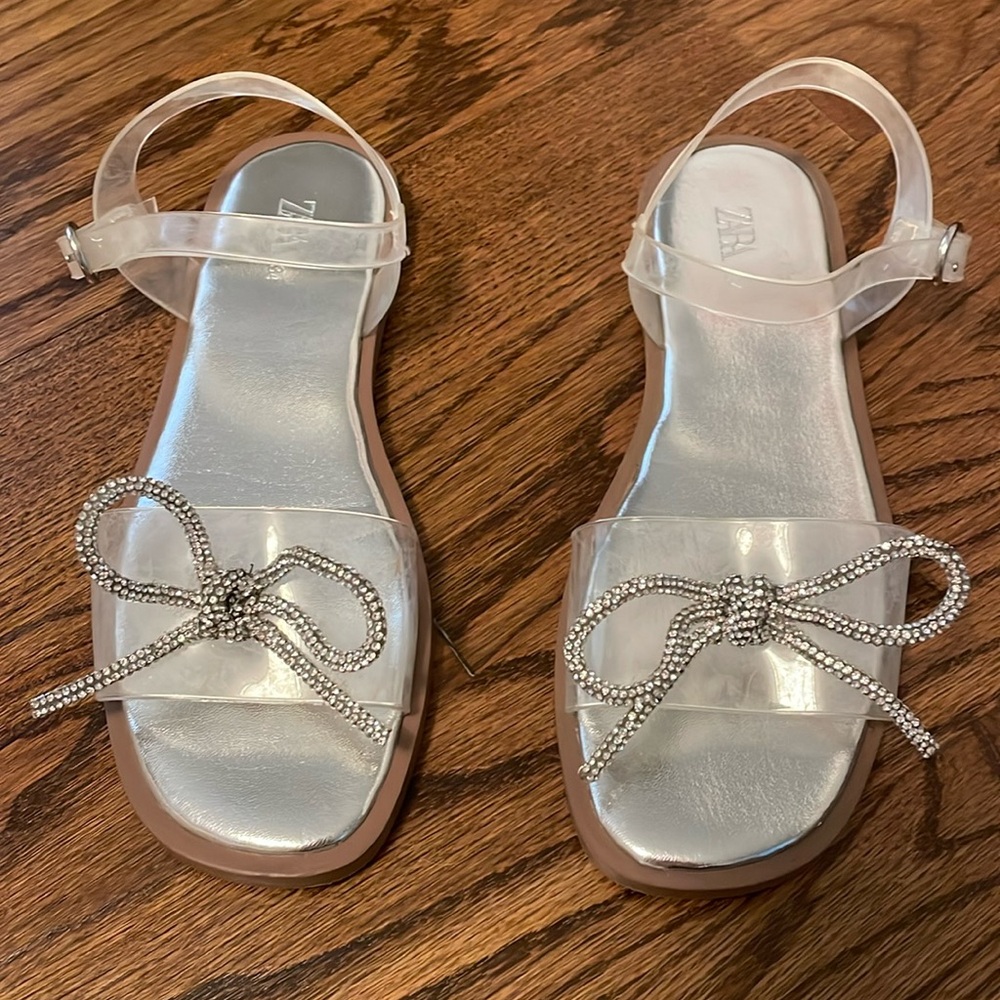 Zara Kids Clear Sandals size 34 / USA 2.5